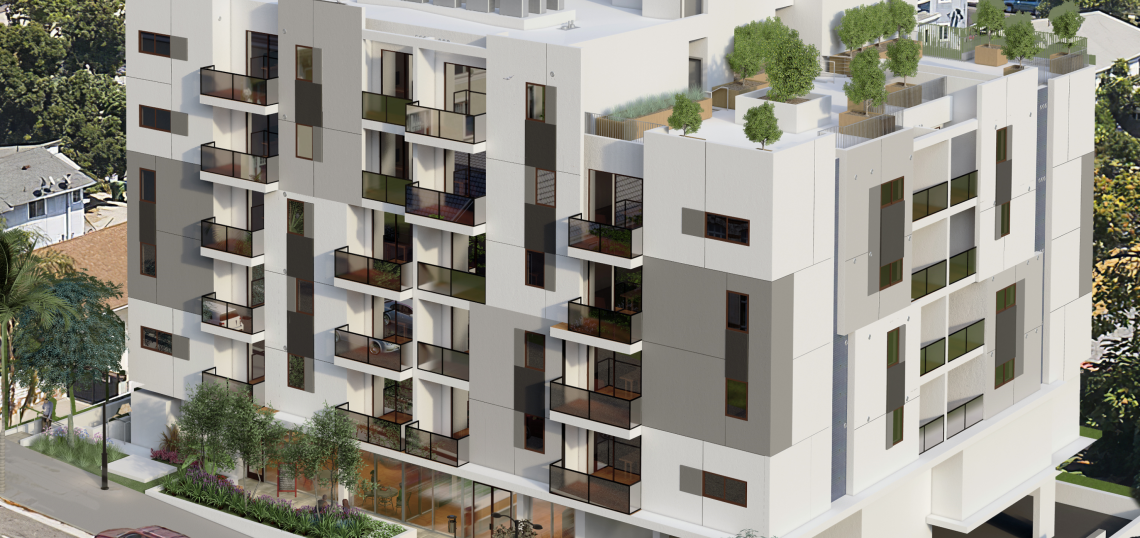 Six-story, 60-unit apartment building underway at 222